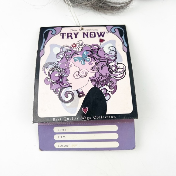 NWT Try Now Wig W3002 Dark Gray Short Style Kanekalon Bangs - Picture 9 of 9